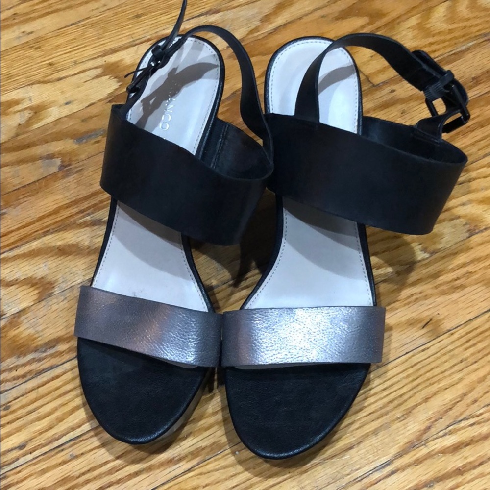Black and silver wedges